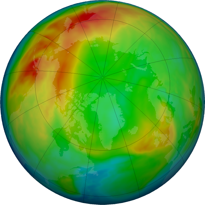 Arctic ozone map for 15 January 2023